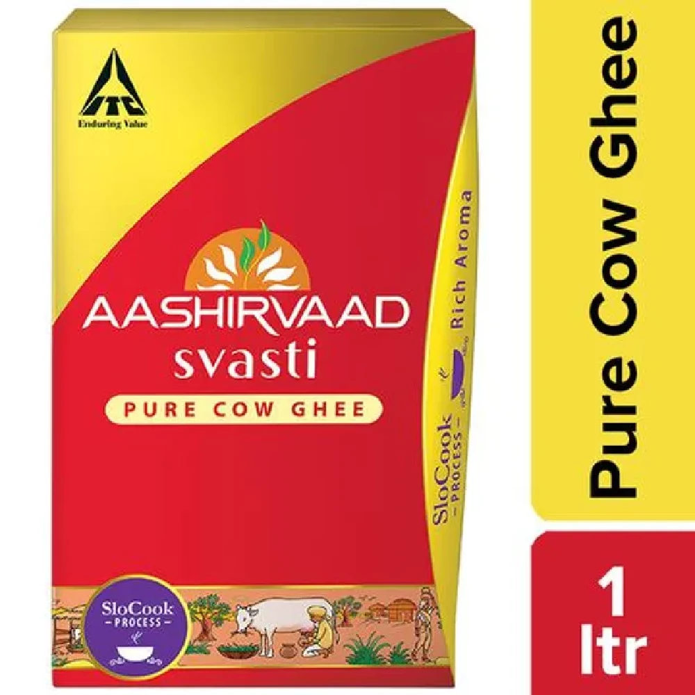 Aashirvaad Svasti Cow Ghee-Tuppa, 1 L Pet Pack-1.webp